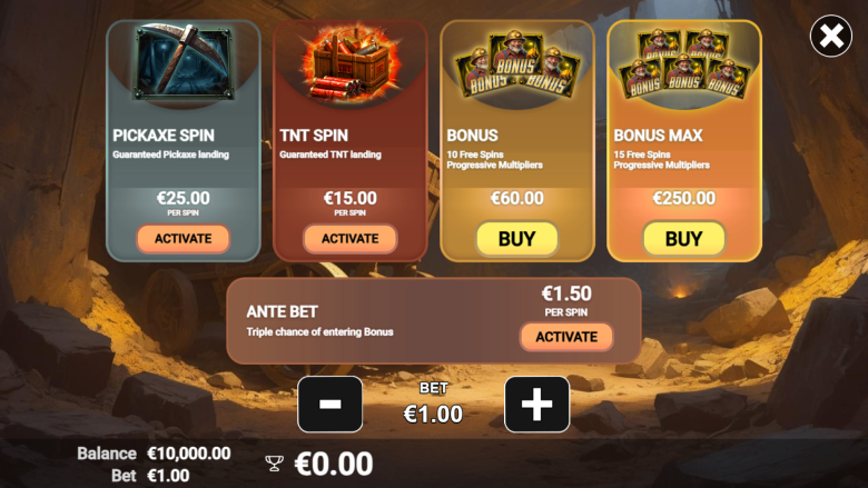 How to buy a bonus at Canyon Riches