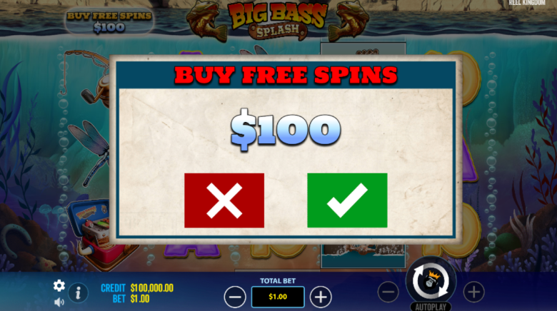 How to buy a bonus in Big Bass Splash
