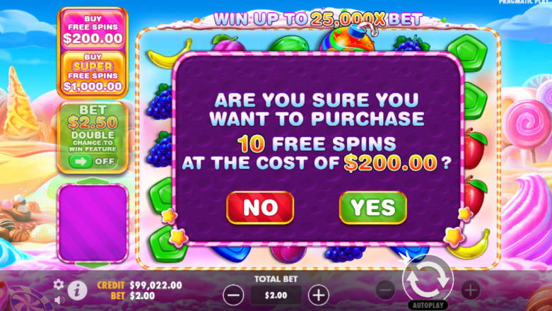 How to buy a bonus in Sweet Bonanza 1000